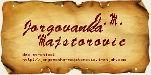 Jorgovanka Majstorović vizit kartica